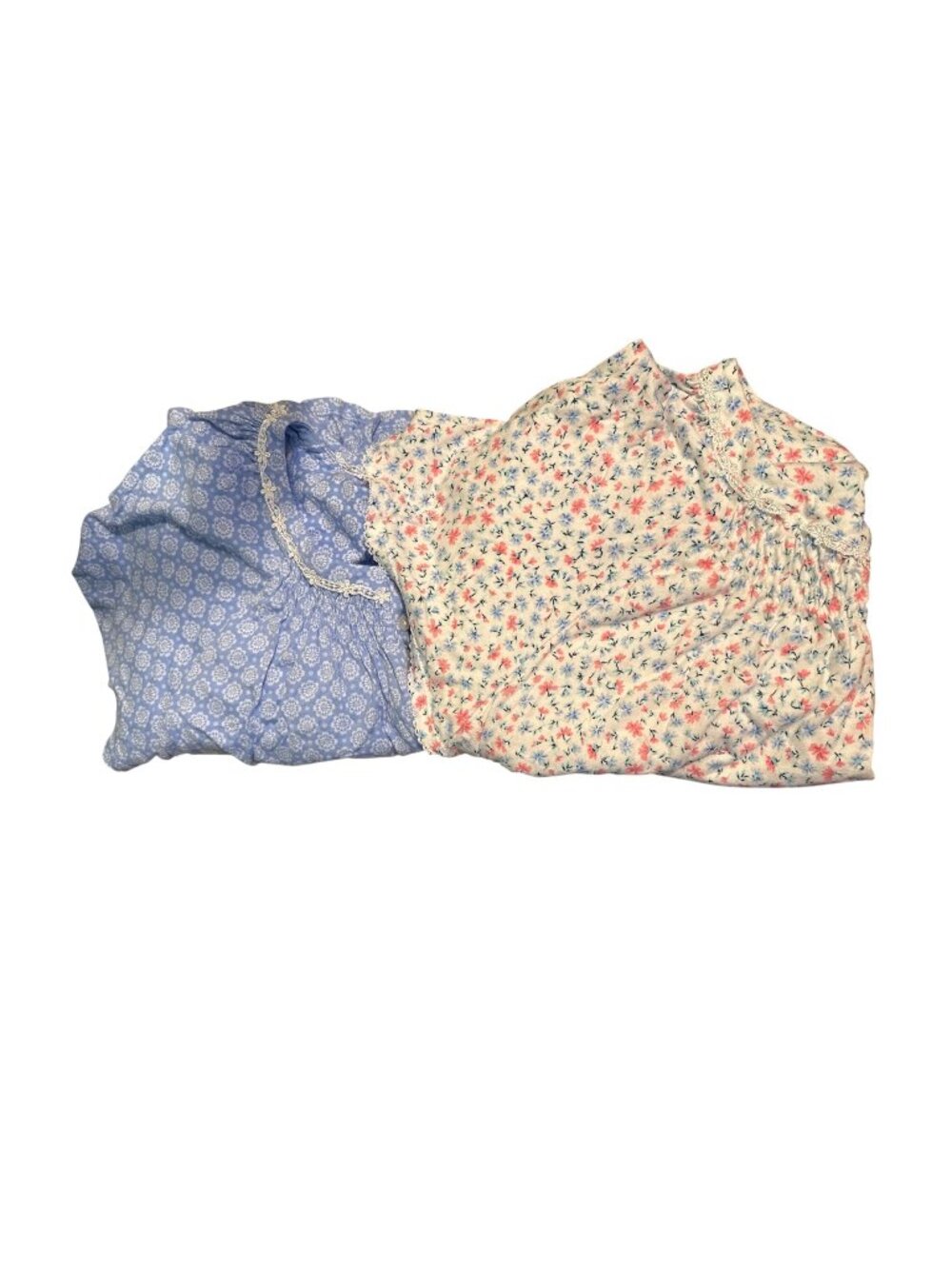 Bundle of 2 Aria Collection XL 100% Cotton Nightgowns Sleep Dresses Pockets